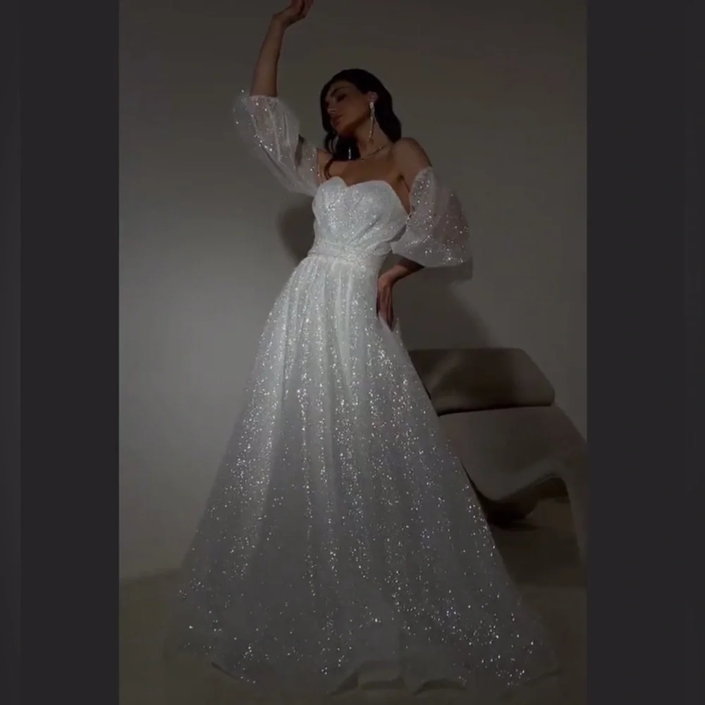 Sparkle Bridal Gown with Detachable Sleeves – A Wedding Dress - Picture 7 of 7